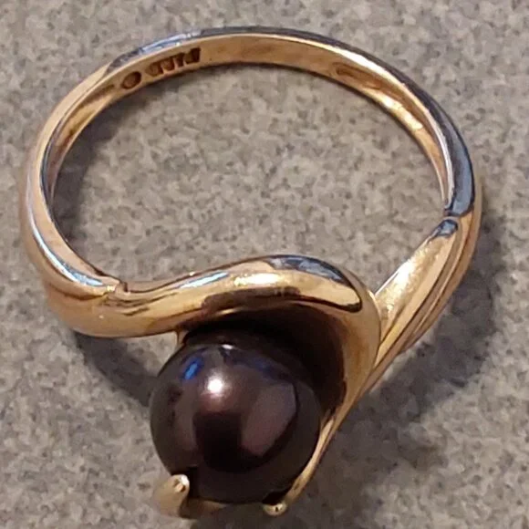 TAHITIAN PEARL14 KT. GOLD RING, VINTAGE 1990 BEAUTIFUL RING - Picture 10 of 15